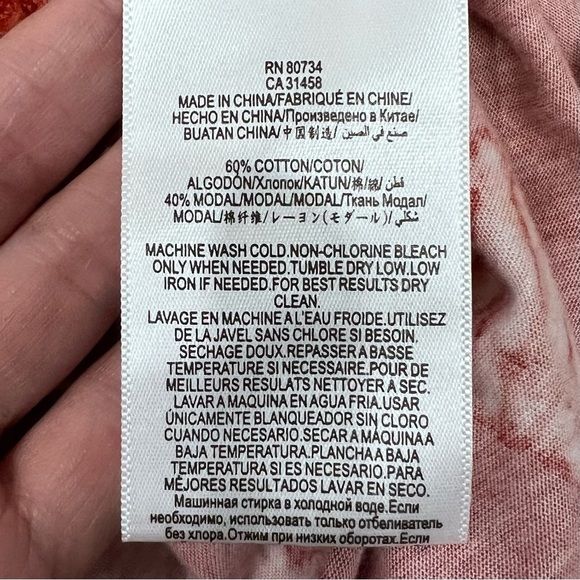 NWT Bcbg Maxazria Coral Tie Dye Striped Cross Neck Halter Asymmetrical Hem Dress - Picture 12 of 13